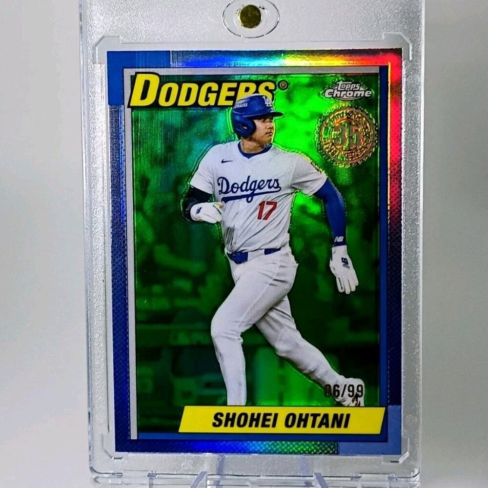 Shohei Ohtani #90CB-7 2025 Topps Chrome 1990 Topps Green REFRACT. SP /99